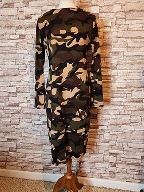Haley & June Camouflage Long Sleeve Dress Brand New